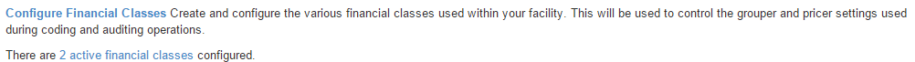 5. Configure
Financial Classes